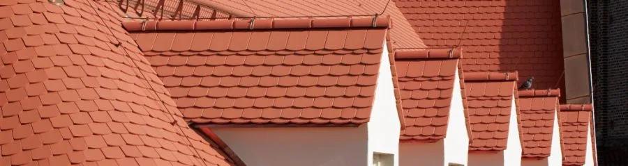 Zbliżenie na strukturę ceramicznej karpiówki Koramic